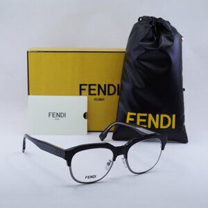 Fendi FE50068U 001 Blowline Eyeglasses 52mm - Black/Gunmetal